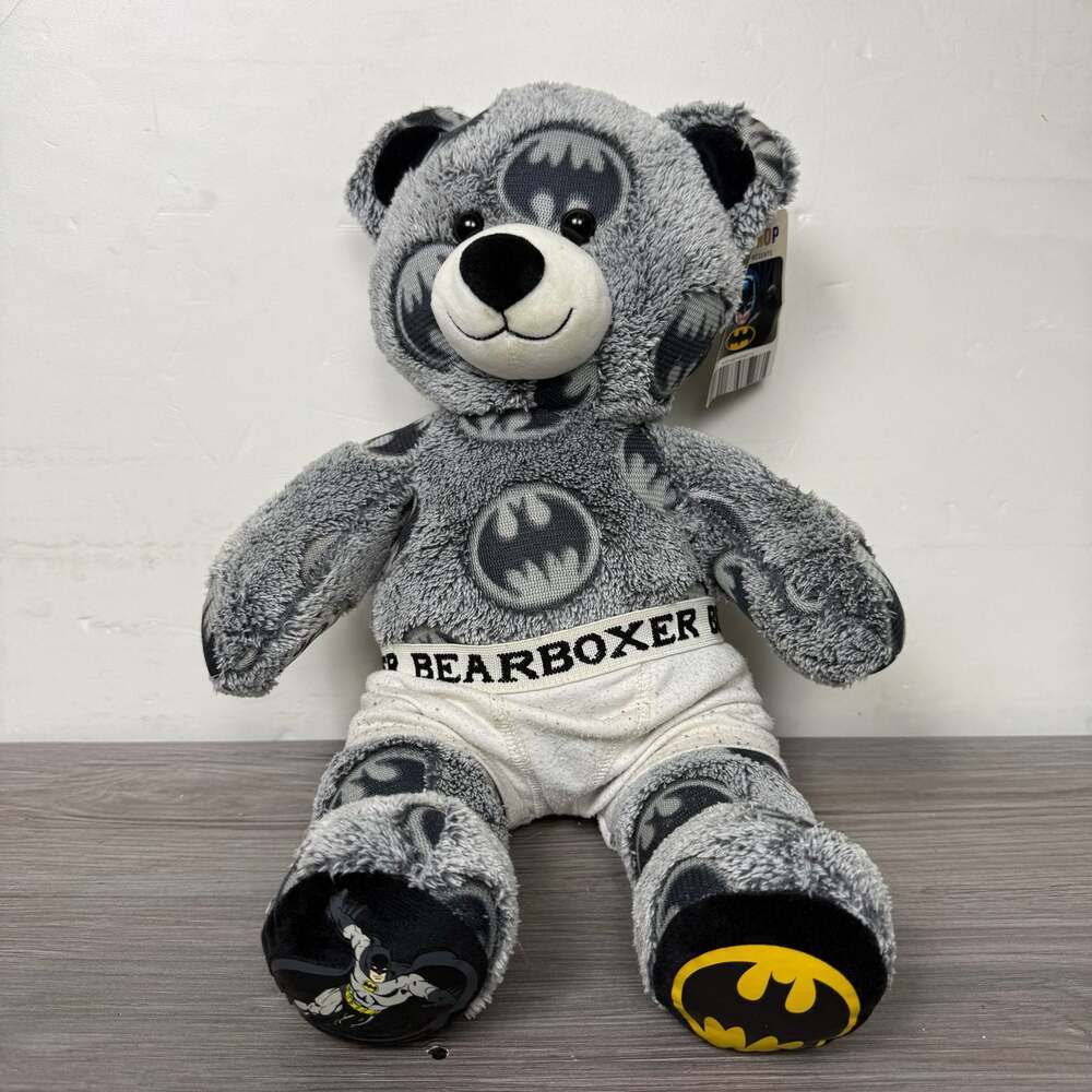 Build-A-Bear Workshop 2015 DC Comics Batman Grey Plush Teddy Bear